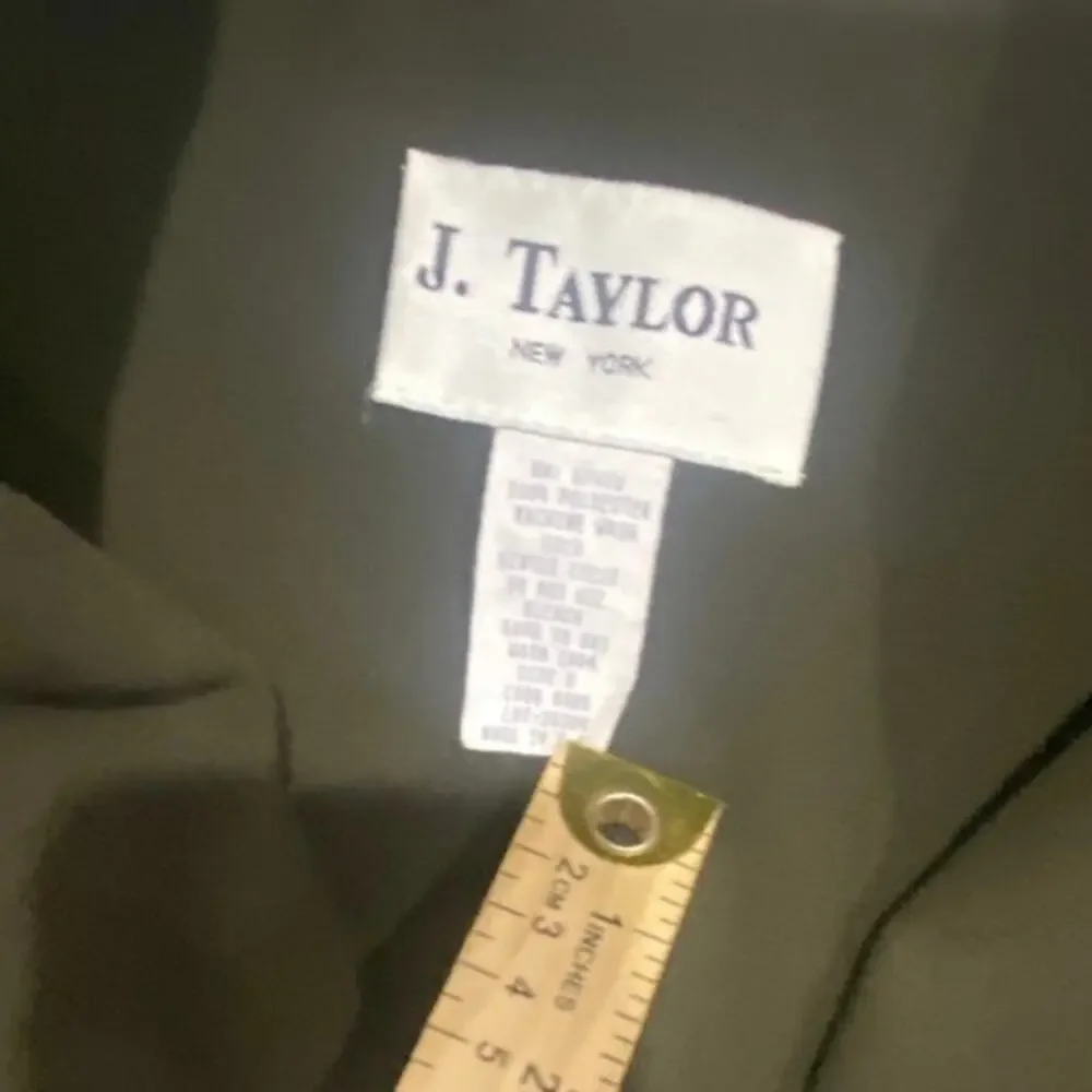 J. Taylor New York Olive Green Double Breasted Blazer Dress Long Sleeve Midi